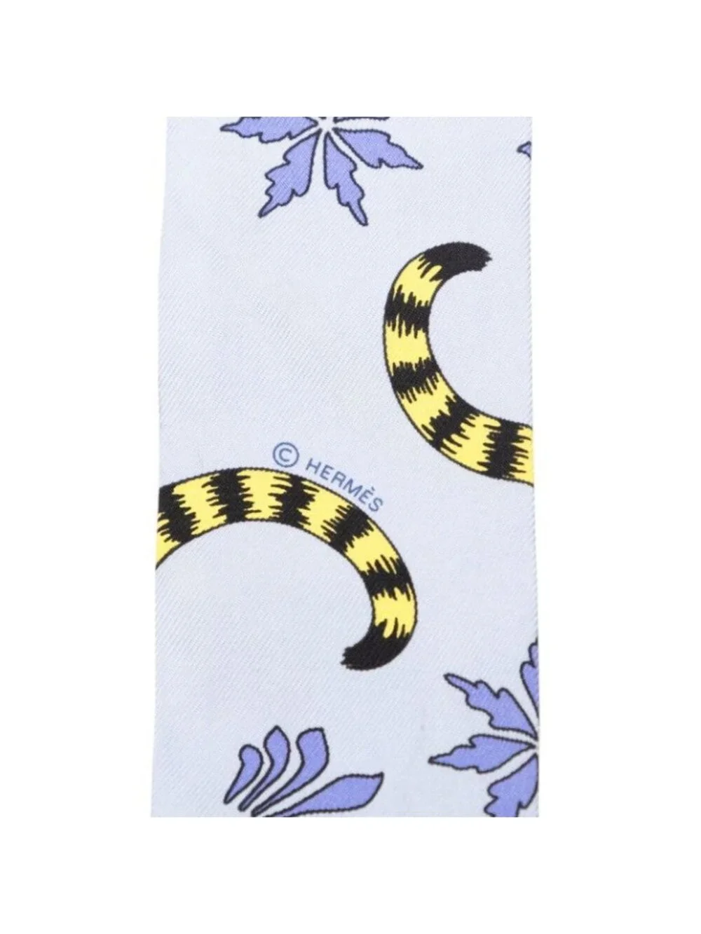 Hermes Twilly les Leopard Scarf Blue Yellow Silk - Picture 3 of 6